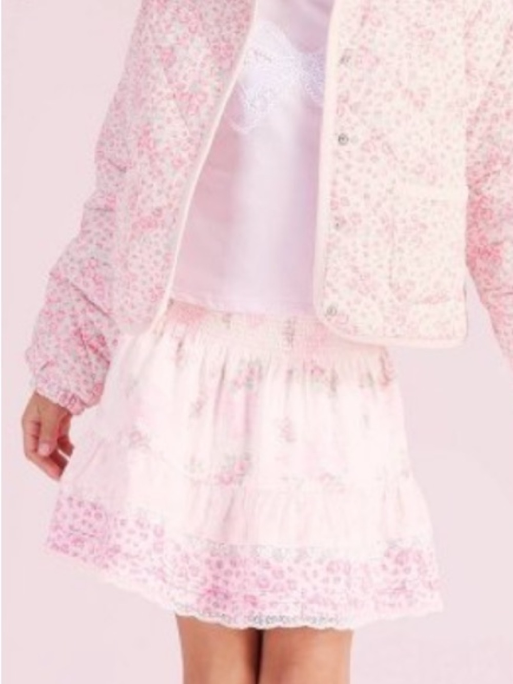 LoveShackFancy NWT Charlotte Quilted Floral Girls Jacket - Picture 7 of 7